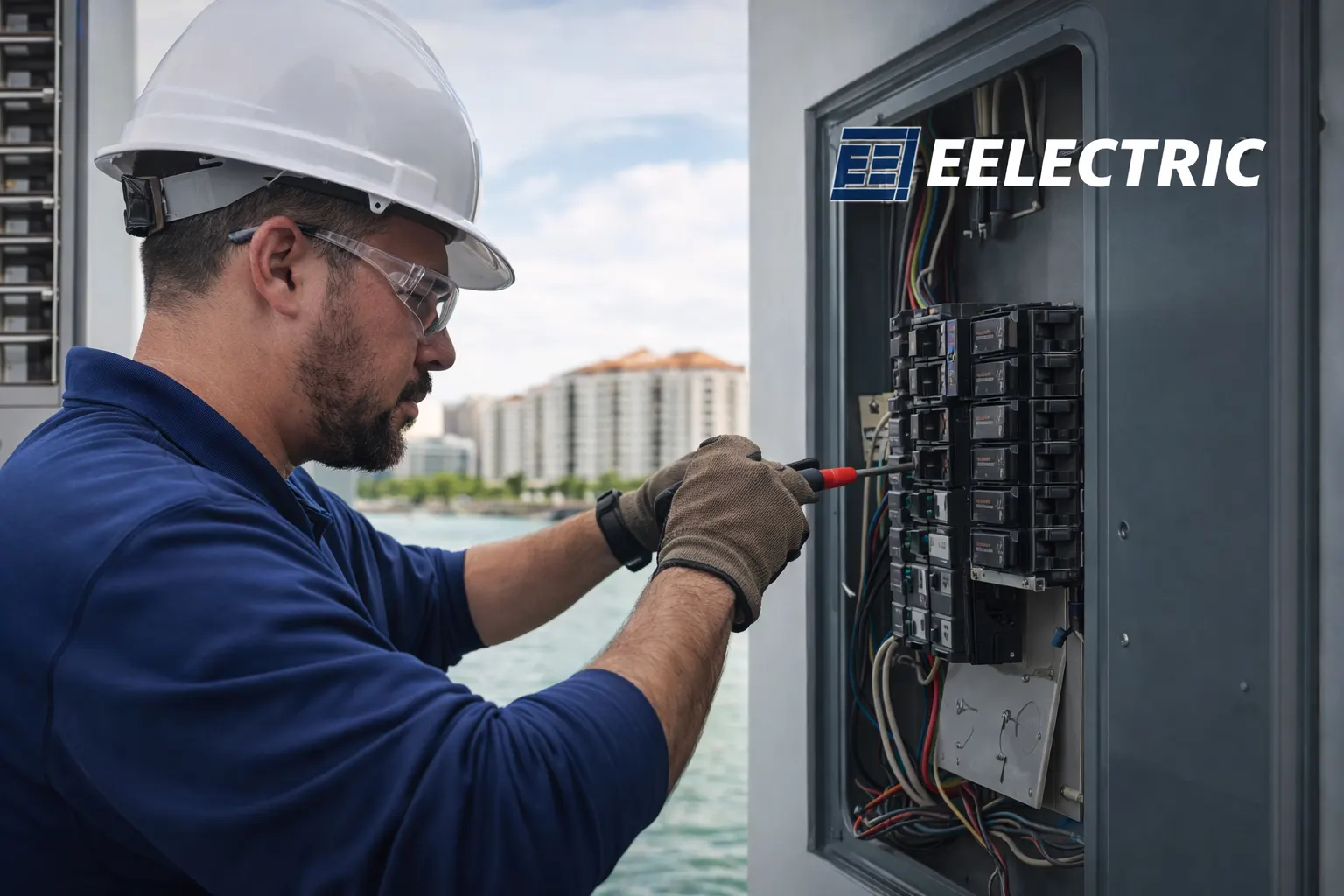 EELECTRIC LLC electrician performing electrical service in Miami